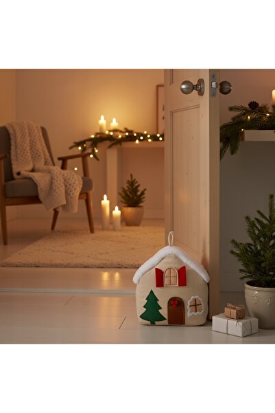 Home Styling Collection OPRITOR DE UȘĂ „CASA LUI MOȘ CRĂCIUN” DIN POLIESTER, ...