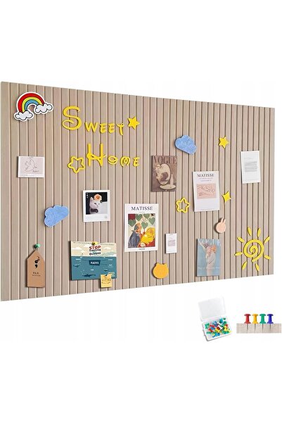 NO BRAND Placă de plută FILCOWA pentru birou 120x80cm XXL, cu lameluri autoad...