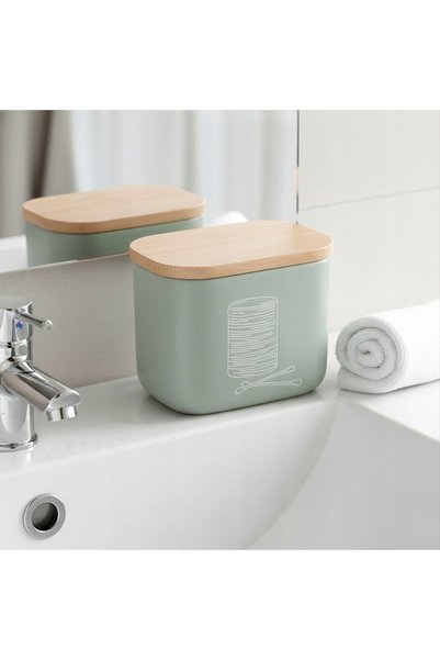 Orion RECIPIENT PENTRU BĂȚUȘE ȘI DISCHIURI COSMETICE – ORGANIZATOR DE BAIE VERDE