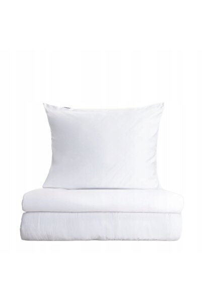 Homla BAMSA lenjerie de pat din satin de bambus simplu, albă, 160x200 + 2*50x...