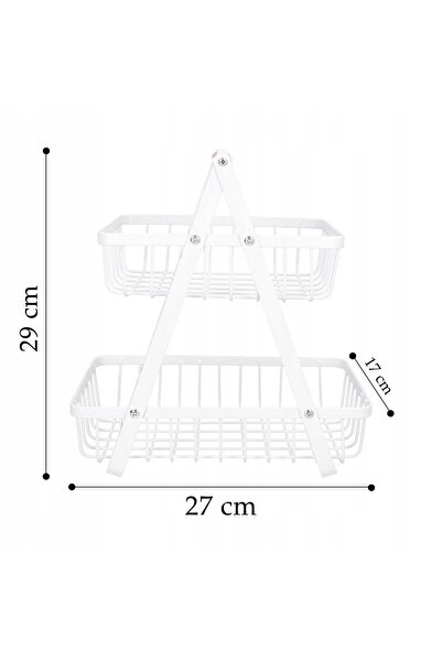 NO BRAND Coș metalic de bucătărie FRUIT BASKET, cu două niveluri, pentru fruc...