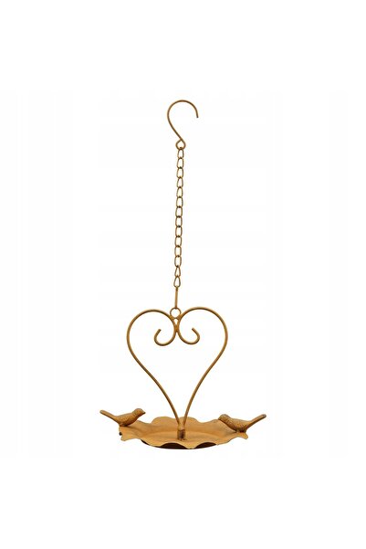 Exner Hranitor decorativ suspendat în formă de inimă cu păsări, 46 cm, stil r...