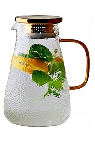 MPLCO Carafă de sticlă pentru apă, suc, limonadă, ceai, cafea fierbinte 1.3L