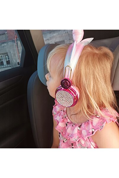 Izoxis Căști wireless over-ear cu urechi de pisică pentru fete, cu microfon ș...