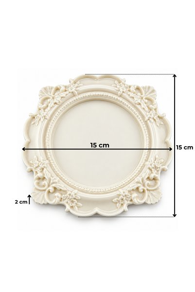 Kurdelya Çiçek Kabartmalı Yuvarlak Büyük Boy Çerçeve Silikon Kalıbı (15×15×2 cm – KK-2271)