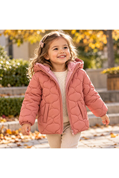 KIDS Kapüşonlu Kapitone Şişme Mont İçi Polar Astarlı