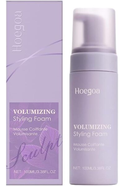 HOEGOA رغوة تصفيف الشعر لزيادة الحجم، مناسبة للشعر الناعم والمسطح والخفيف، مرطبة