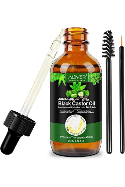 aliverystore زيت الخروع الجامايكي الأسود، زيت خروع طبيعي 100% عضوي ممتاز معصو...