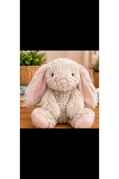 Toys Sevimli bej Uzun Kulaklı Tavşan Peluş Oyuncak Yumuşak Uyku ve Oyun Arkad...