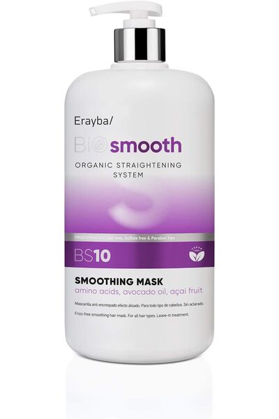 Erayba قناع تنعيم الشعر BIOsmooth BS10، نباتي، يحتوي على أحماض أمينية وزيت ال...