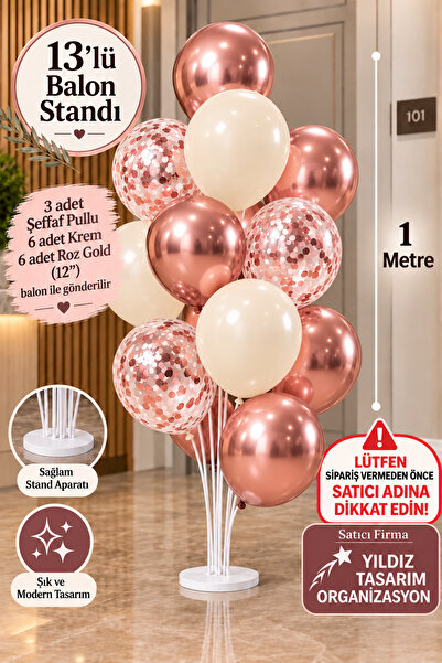 Genel Markalar 13’lü 1 Metre Balon Standı – Balonlu Dekoratif Organizasyon Se...