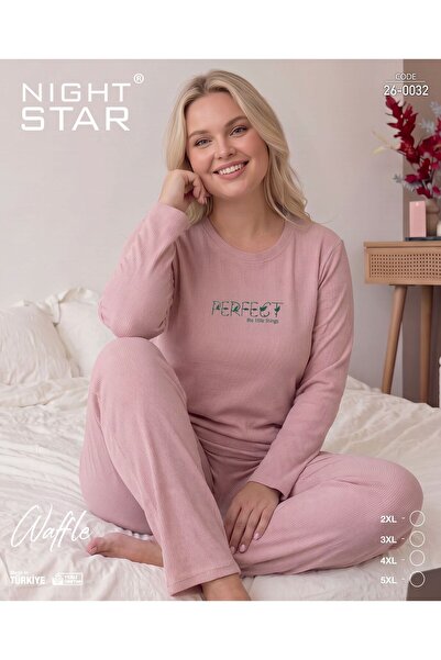 Night Star Set de pijamale roz, tricotate din bumbac, cu imprimeu perfect, mă...