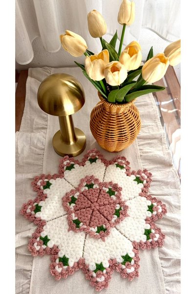 ONTİC Special Design Hand-Knitted Dowry Bath Loofah Set - Soft & Durable Knitted Bath Loofah
