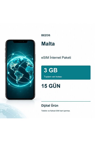 Bezos Malta eSIM İnternet Paketi 3 GB 15 Gün