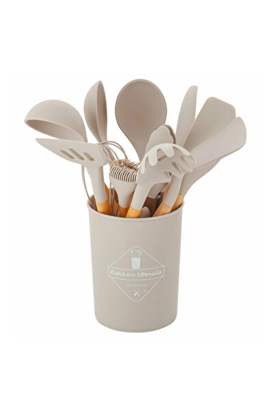 OEM Premium Silicone Kitchen Utensil Set with Ergonomic Bamboo Handles – Dura...