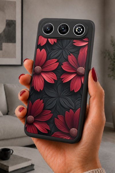 General Mobile غطاء متوافق مع GM 26، مطبوع، أسود غير لامع، سيليكون ناعم، واقي...