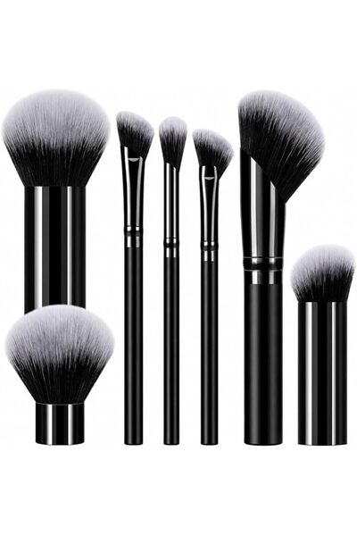 Novax 7 Pcs Makeup Brush Set, Black Design Kabuki Makeup Brushes, Contour Bru...