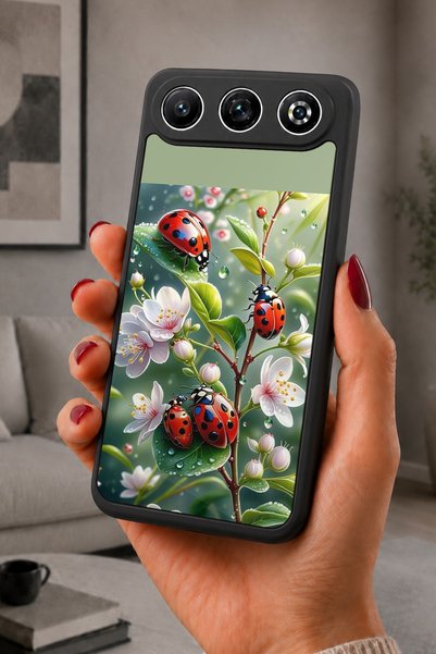 General Mobile غطاء متوافق مع GM 26، مطبوع، أسود غير لامع، سيليكون ناعم، واقي...
