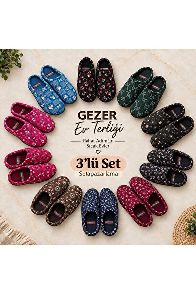 GEZER Women's Home Slippers (Set of 3) Carpet Slippers Women's Slippers