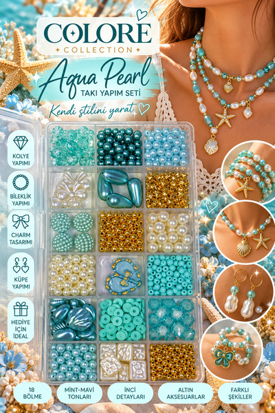 By MO Accessories 🩵 By Mo Coloré Collection Aqua Pearl – Mint Mavi İnci & Al...