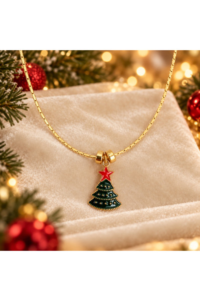 SEZİNİN TAKI DÜKKANI Women's Necklace - Gold Color Women's Necklace with Chri...