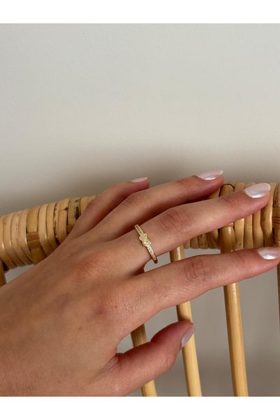 nunu takı X Pattern Gold Ring
