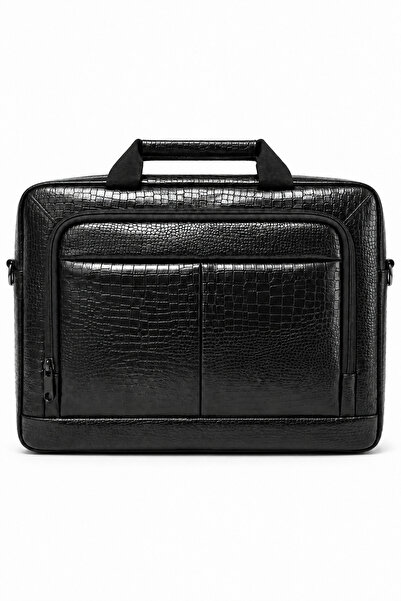 MARLENE KLAR Crocodile Desenli 4 Bölmeli 15.6' inç Uyumlu Suni Deri Business ...