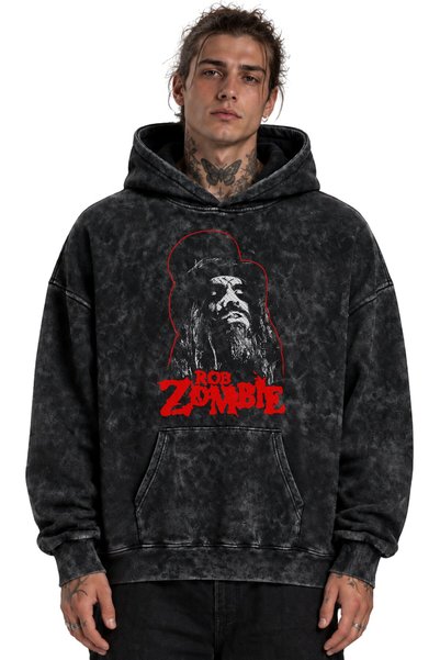SEVBANO سويت شيرت بقلنسوة قابل للغسل للجنسين مطبوع عليه Rob Zombie Rock Metal...