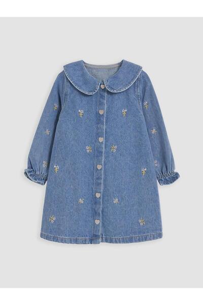 LC Waikiki Baby Collar Flower Embroidered Girl's Dress (W6)