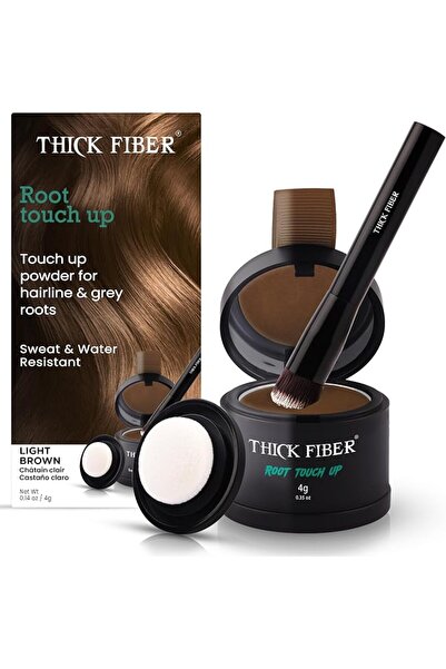 Thick Fiber بودرة تغطية جذور الشعر - مجموعة مكونة من مسحوق مقاوم للماء والعرق...