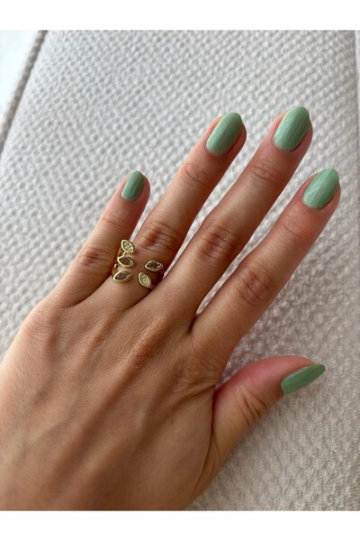 nunu takı Five Branches Stone Gold Ring
