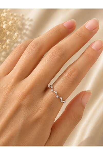 nunu takı Stoned Linear Silver Ring