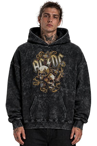 SEVBANO Hanorac cu glugă lavabil, unisex, cu imprimeu AC DC Rock Metal Music ...
