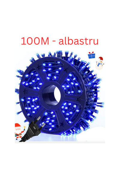 RXH Instalație de Crăciun Tip Rolă, 100 m, 500 LED-uri, Lumină Albastră