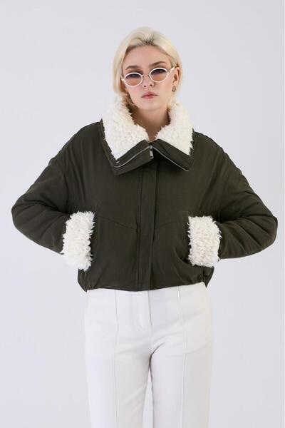 Gabardin Tasarım Peluş Mont