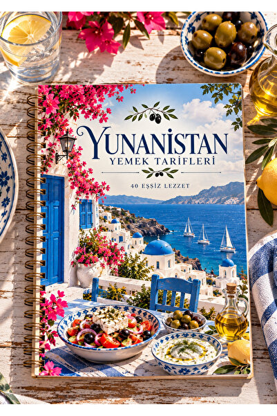 Eseran Print 40 Çeşit Yunanistan Mutfağı Yemek Tarif Defteri -A5 Spiralli