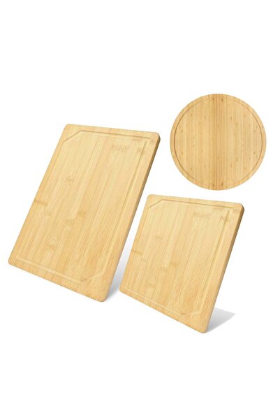 Generic Wooden Cutting Board 3Pcs Set Featuring Rectangle Square and Circle S...