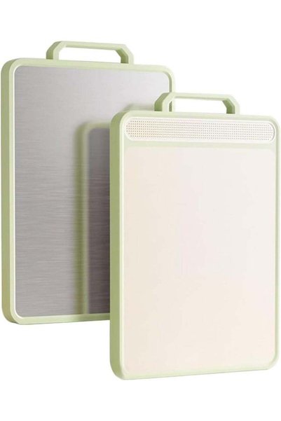 Generic Stainless Steel Cutting Board with Built-in Handle ， Double-Sided Cho...