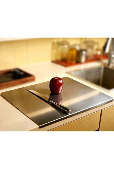 Generic Kitchen Stainless Steel Cutting Board, Non‑Slip L Shaped Edge Choppin...