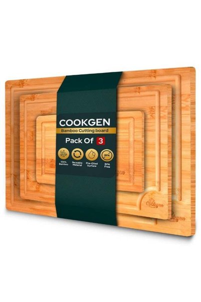 Generic Bamboo Cutting Board Set – 3PCS (Small, Medium, Large) – Thick, Non-S...