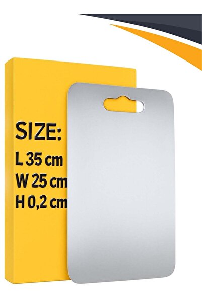 Generic 304 Stainless Steel Cutting Board 35×25cm | Double-Sided Kitchen Chop...