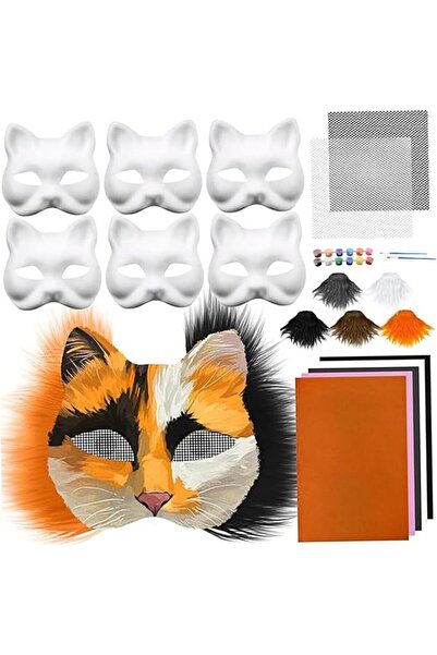 Yelajoy Therian Mask Kit, DIY Furry Cat Furry Masks with Mesh Sheet & Paints,...