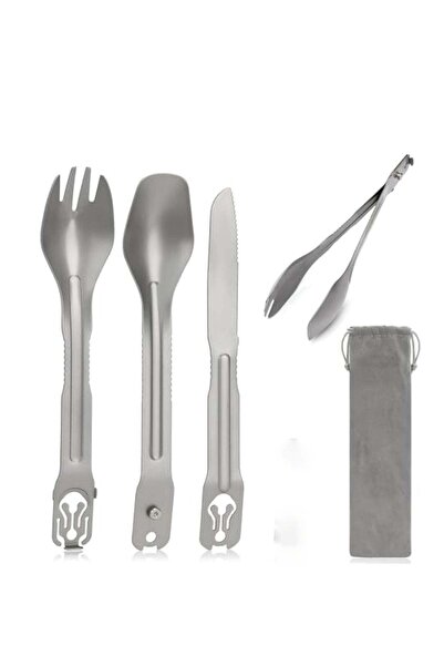 Generic Portable Travel Silverware Set, 5-in-1 Camping Utensils, Detachable C...