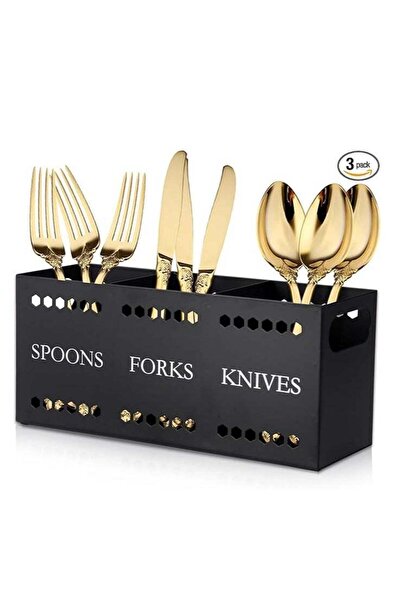Generic Silverware Caddy Flatware Cutlery Holder Metal Silverware Organizer C...