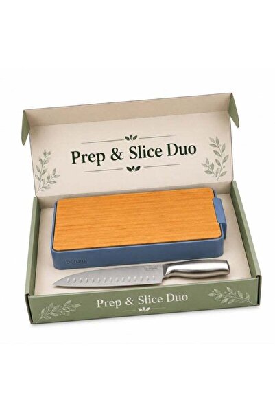 Generic BERAM Bamboo Chopping Board & Santoku Knife Set – Wall Mounted Food S...