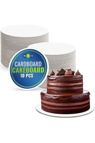 Generic Packing 10 Inch White Cake Board - Pack of 10, Disposable, Thick & St...