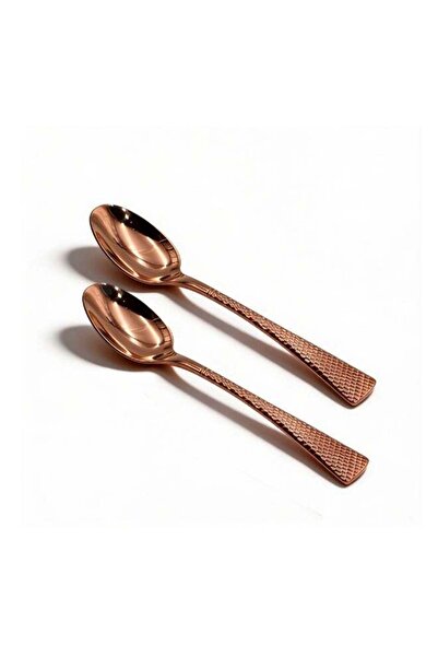 Generic BERAM Stainless Steel Dining Table Spoon 2 Pc Copper-Plated Flatware ...