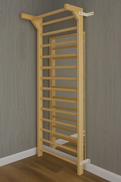 DizyWood Ahşap İsveç Duvarı – Tırmanma Merdiveni Duvar Barı 70*230 Cm
