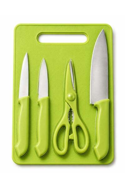Generic Colorful Kitchen Knife Set 4 Pcs, Colored Knifes and Scissors with Cu...