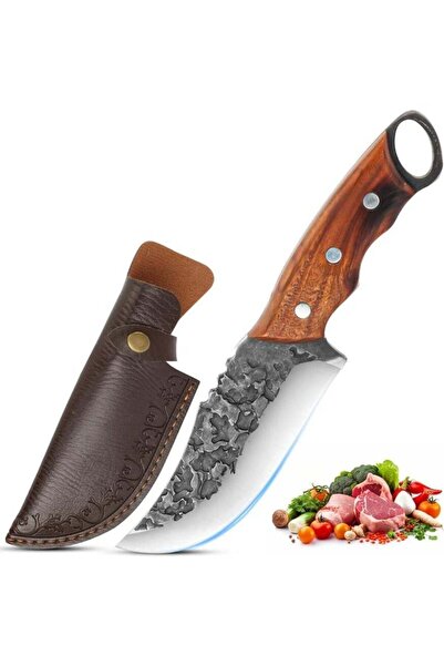 Generic Viking Knife 5 Inch, Hand Forged Butcher Knife with Sheath,Kitchen Ch...